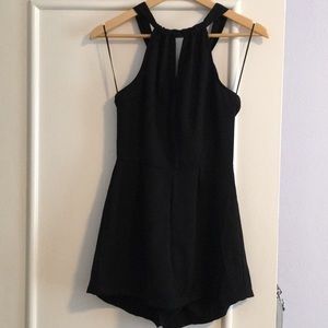 Black High Neck Romper
